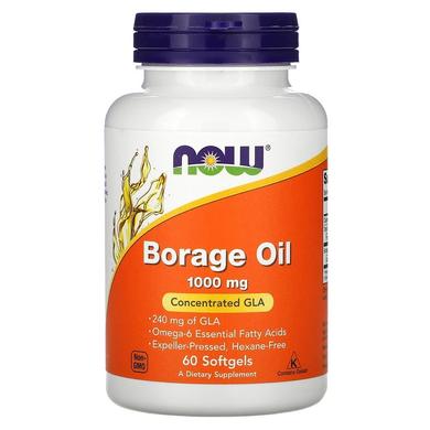 Масло огуречника (Borage Oil), Now Foods, 60 капсул - фото