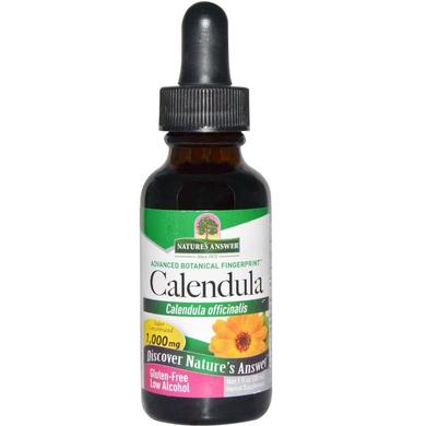 Екстракт календули, Calendula, Nature's Answer, слабоалкогольний, 1000 мг, (30 мл) - фото