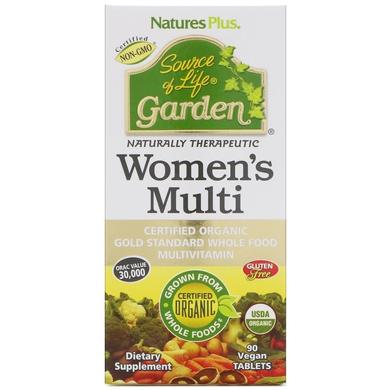 Вітаміни для жінок, Women's Multi, Nature's Plus, Source of Life Garden, 90 таблеток - фото