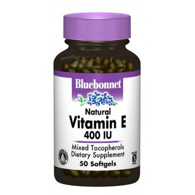 Натуральний витамин Е 400IU, Bluebonnet Nutrition, 50 желатиновых капсул - фото