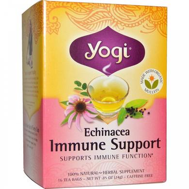 Травяной чай Поддержка Иммунитета с эхинацеей, Yogi Tea, 16 пакетиков - фото