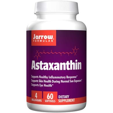 Астаксантин, Astaxanthin, Jarrow Formulas, 4 мг, 60 капсул - фото
