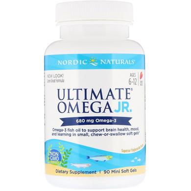 Риб'ячий жир для підлітків, Ultimate Omega, Nordic Naturals, полуниця, 680 мг, 90 гелевих капсул - фото