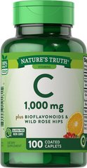 Витамин C плюс биофлавоноиды и шиповник, Vitamin C plus Bioflavanoids & Wild Rose Hips, 1000 мг, Nature's Truth, 100 капсул - фото