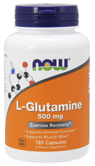 Глютамин, L-Glutamine, Now Foods, 500 мг, 120 капсул - фото