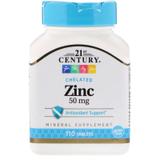 Цинк в таблетках, Zinc, 21st Century, 50 мг, 110 таблеток, фото