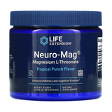 Магній, Neuro-Mag, Magnesium L-Threonate, Life Extension, смак тропічний пунш, 93,35 г, фото