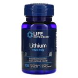 Литий, Lithium, Life Extension, 1000 мкг, 100 растительных капсул, фото