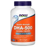 Рыбий жир, двойная сила, DHA-500, Now Foods, 180 капсул, фото