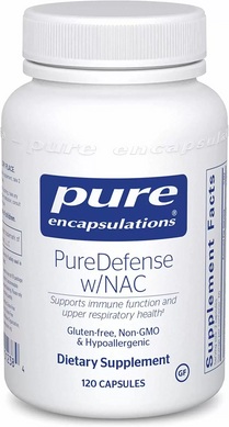 Підтримка імунітету і здоров'я дихальної системи, PureDefense with NAC, Pure Encapsulations, 120 капсул (PE-01238) - фото
