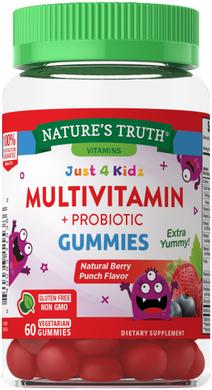 Мультивитамины с пробиотиками Just 4 Kidz, Nature's Truth, 60 жевательных конфет - фото