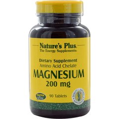 Магній, Magnesium, Nature's Plus, 200 мг, 90 таблеток - фото