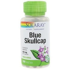 Шлемник, экстракт, Blue Skullcap, Solaray, для веганов, 425 мг, 100 капсул - фото