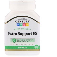 Витамины при менопаузе, Estro Support ES, 21st Century, 60 каплет - фото