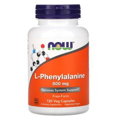 Фенилаланин, L-Phenylalanine, Now Foods, 500 мг, 120 капсул - фото