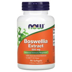 Босвелия (Boswellia), Now Foods, экстракт, 500 мг, 90 капсул - фото
