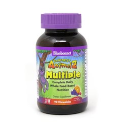 Мультивитамины для детей, Rainforest Animalz, Bluebonnet Nutrition, вкус фрукты, 90 жевательных таблеток - фото