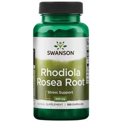 Родиола розовая, Rhodiola Rosea Root, Swanson, 400 мг, 100 капсул - фото
