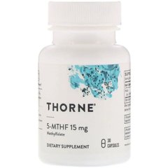 Фолиевая кислота, Метилфолат, 5-MTHF, Thorne Research, 15 мг, 30 капсул - фото
