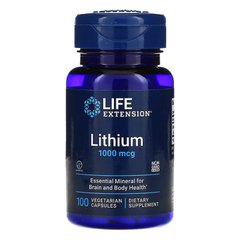 Литий, Lithium, Life Extension, 1000 мкг, 100 растительных капсул - фото