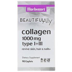 Колаген тип I+III, Collagen Type I+III, Bluebonnet Nutrition, Beautiful Ally, 1000 мг, 90 капсул - фото