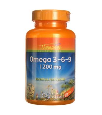 Омега 3-6-9, Omega 3-6-9, Thompson, 1200 мг, 60 капсул - фото