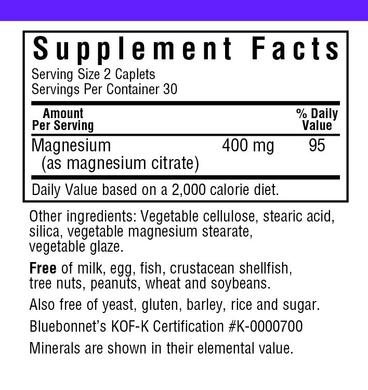 Магній цитрат, Magnesium Citrate, 400 мг, Bluebonnet Nutrition, 60 капсул - фото