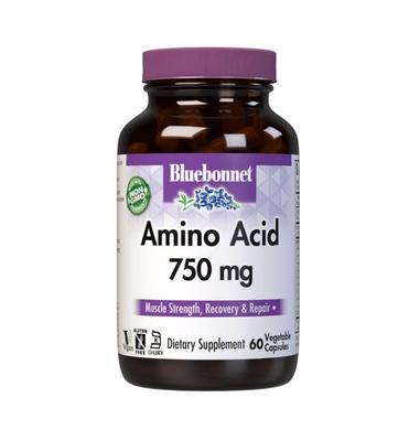 Комплекс Аминокислот 750 мг, Amino Acid, Bluebonnet Nutrition, 60 вегетарианских капсул - фото