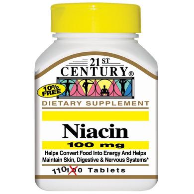 Витамин В3, Niacin, 21st Century, 100 мг, 110 таблеток - фото