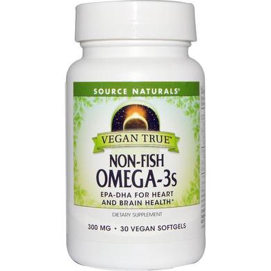 Омега-3 з морських водоростей, Non-Fish Omega-3, Source Naturals, для веганів, 300 мг, 30 капсул - фото
