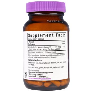 Вітамін К2 100 мкг, Bluebonnet Nutrition, 50 гелевих капсул - фото