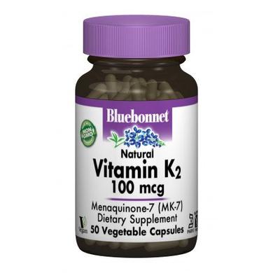 Вітамін К2 100 мкг, Bluebonnet Nutrition, 50 гелевих капсул - фото