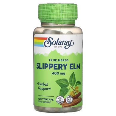Слизький в'яз, Slippery Elm, Solaray, 400 мг, 100 капсул - фото