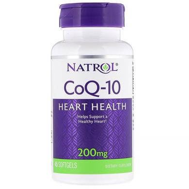 Коензим Co-Q10 (убихинол), Natrol, 200 мг, 45 капсул - фото