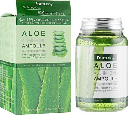 Ампульная сироватка з екстрактом алоє, Aloe All-In-One Ampoule, FarmStay, 250 мл - фото