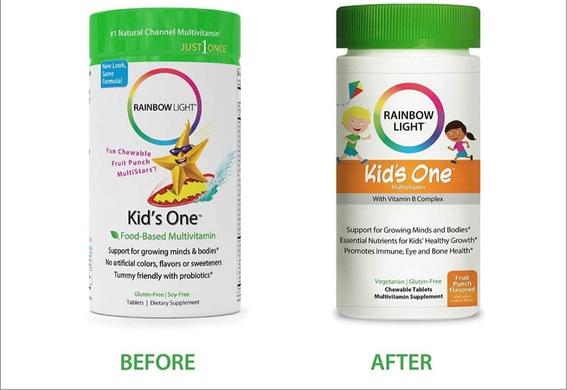 Вітаміни для дітей, Kid's Multivitamin, Rainbow Light, фруктовий смак, 30 жувальних таблеток - фото