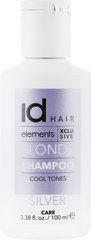 Шампунь для освітленого та блондированого волосся, Elements XCLS Blonde Silver Shampoo, IdHair, 100 мл - фото