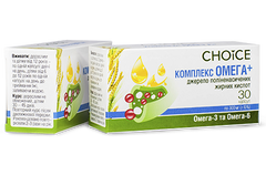 Комплекса Омега+, источник полиненасыщенных жирных кислот, Choice, 30 капсул - фото