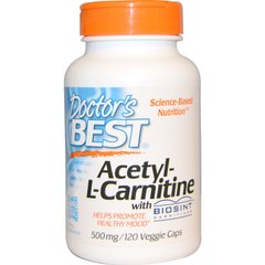 Ацетил карнітин, Acetyl-L-Carnitin, Doctor's Best, 500 мг, 120 капсул - фото