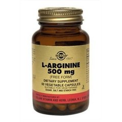 L-Аргинин, 500 мг, Solgar, 50 капсул - фото