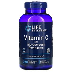 Вітамін С + біо-кверцетин, Vitamin C and Bio-Quercetin Phytosome, Life Extension, 250 вегетаріанських таблеток - фото