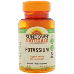 Калій, Potassium, Sundown Naturals, 90 таблеток - фото