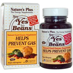 Пищеварительные ферменты, Say Yes to Beans, Nature's Plus, 60 капсул - фото