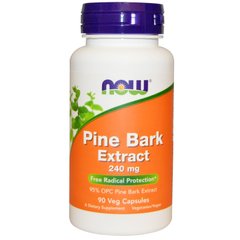 Экстракт сосновой коры, Pine Bark, Now Foods, 240 мг, 90 капсул - фото