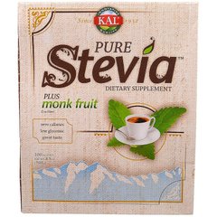 Стевия, Pure Stevia, Kal, 100 пакетов, 100 г - фото