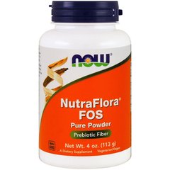 Фруктоолигосахариды, Nutra Flora FOS, Now Foods, 113 г - фото