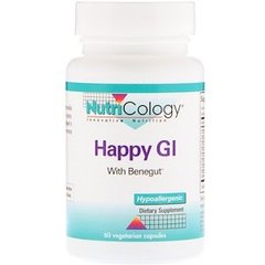 Пробіотики GI, Happy GI, Nutricology, 60 вегетаріанських капсул - фото