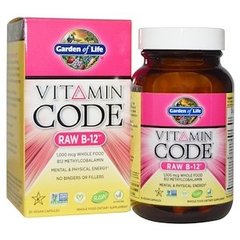 Сырые витамины, комплекс В-12, Vitamin Raw B-12, Garden of Life, 30 капсул - фото