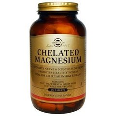 Магний хелат, Chelated Magnesium, Solgar, 250 таблеток - фото