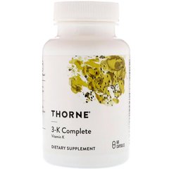 Витамин 3-К, 3-K Complete, Thorne Research, 60 капсул - фото